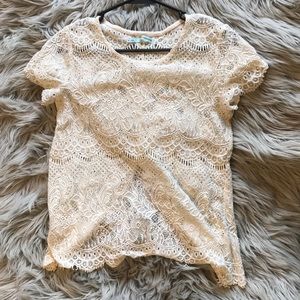Creamy white lace top